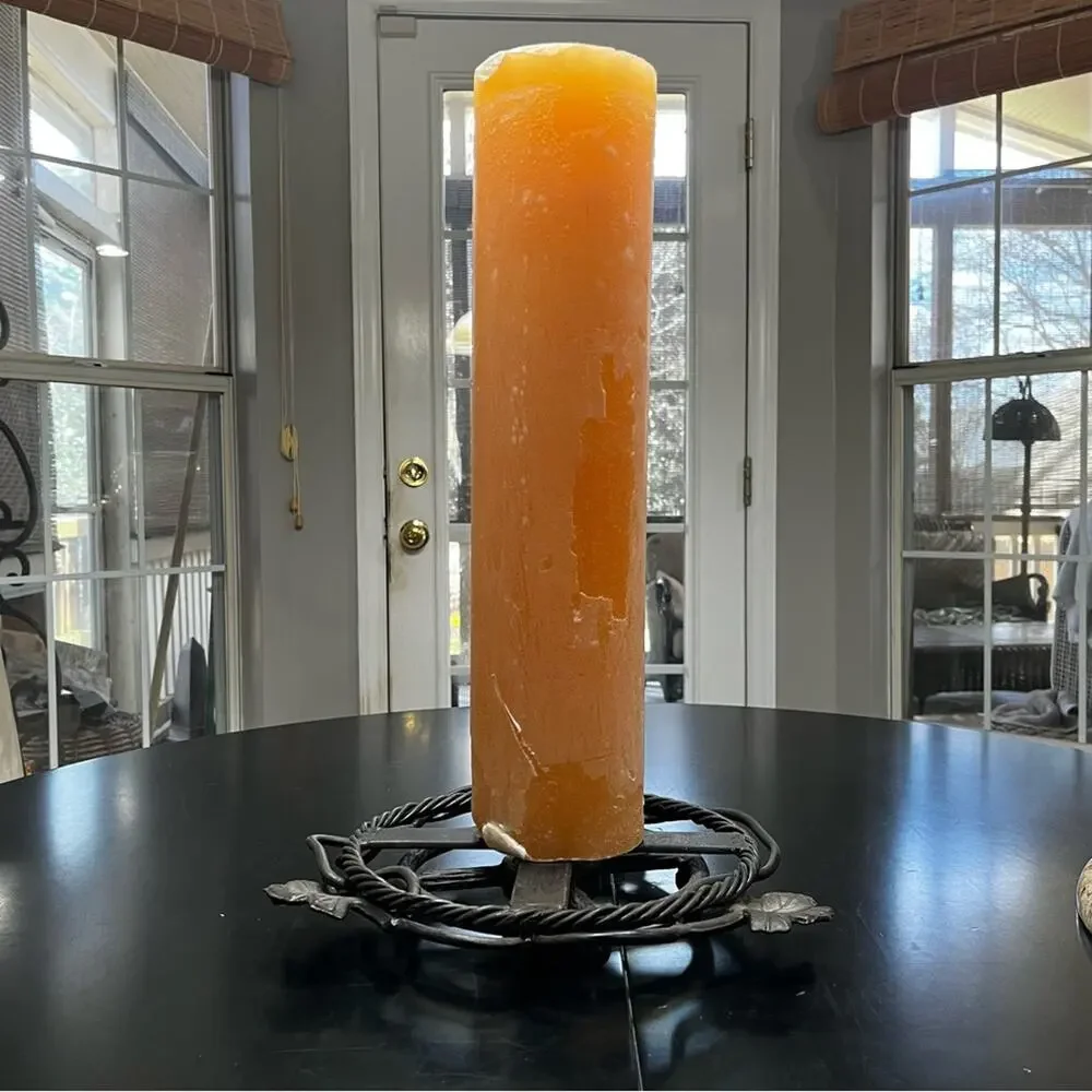 Pottery Barn Timber Pillar Cylindrical Centerpiece Long Burning Wax Candle 18”